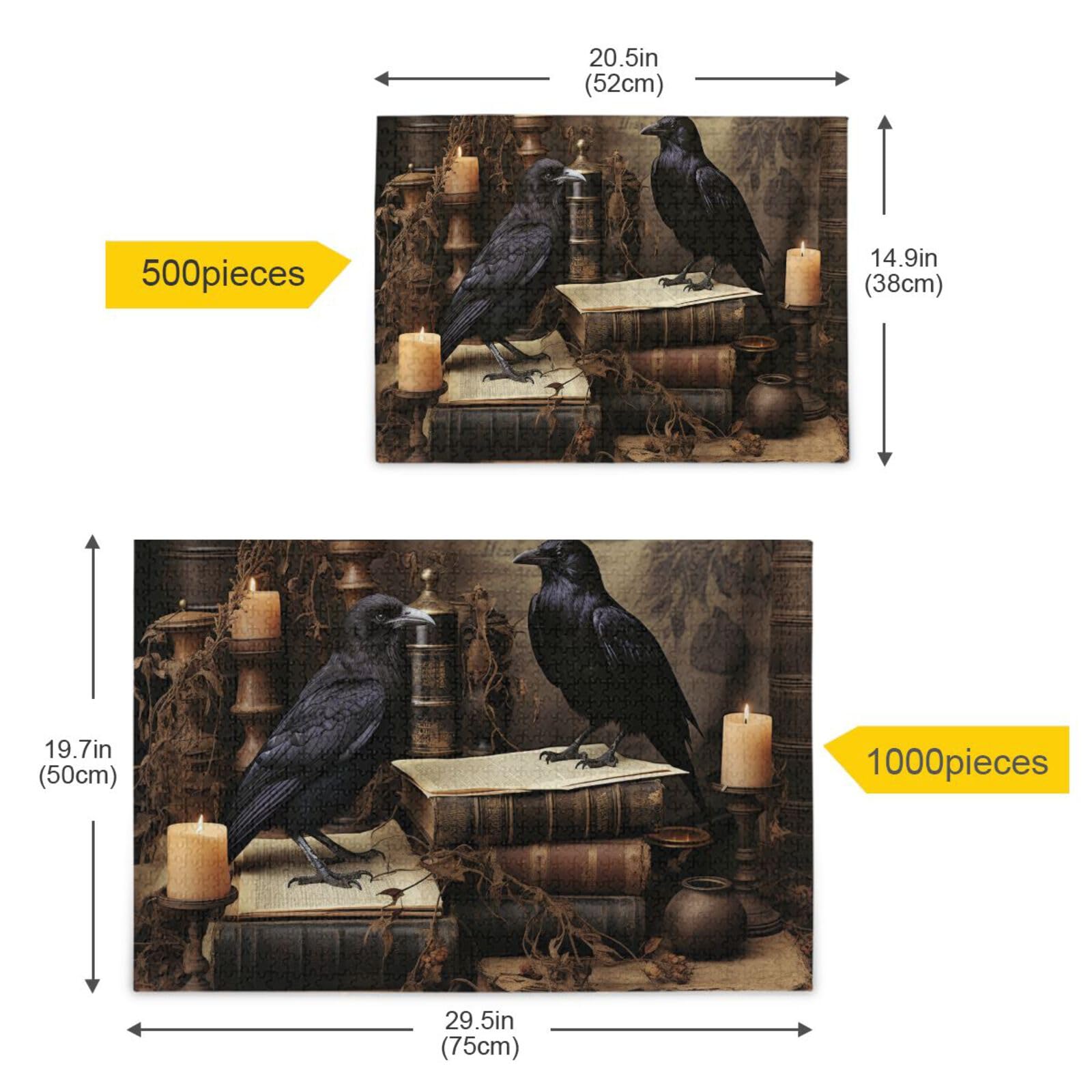 Amazon.com: ZENWAWA Gothic Crow Book Jigsaw Puzzle 500 Pieces